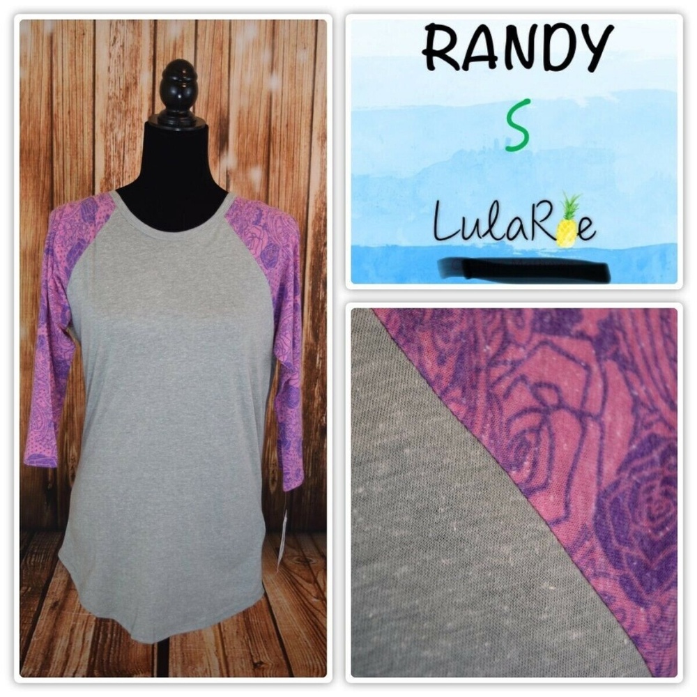 Lularoe Randy Women’s Small Gray Purple Floral